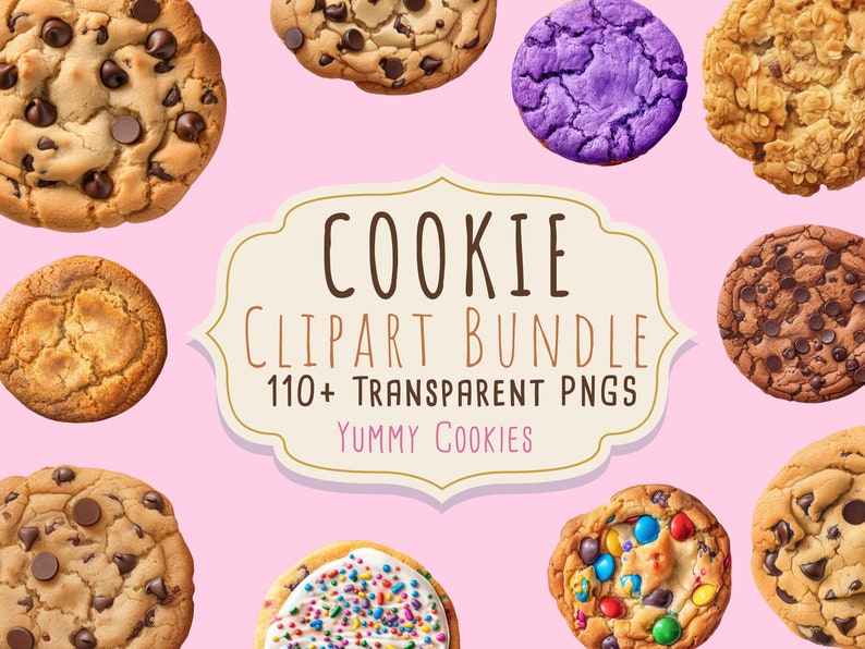 110 Plus Yummy Cookie Clipart Bundle, Digital Cookie Illustration Pack