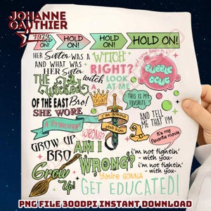 The Wicked Hold On Witch Of The East PNG, Broadway Get Educated Sublimation, Funny Theater Quote Shirt Design, Wicked Musical Digital File