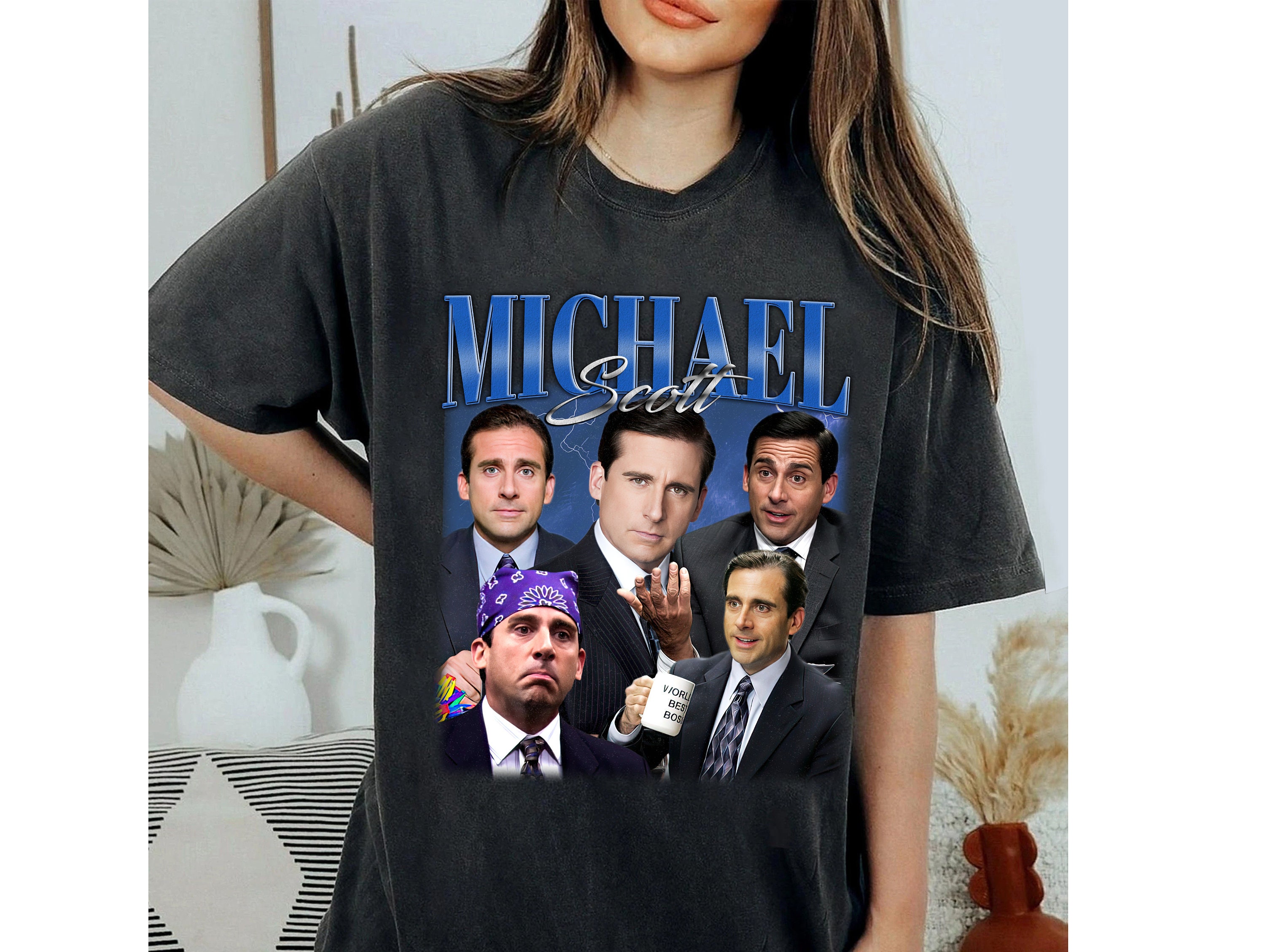 Camiseta de papel para hombre, camisa de oficina, serie de TV, Dunder  Mifflin, Azul Real - AliExpress