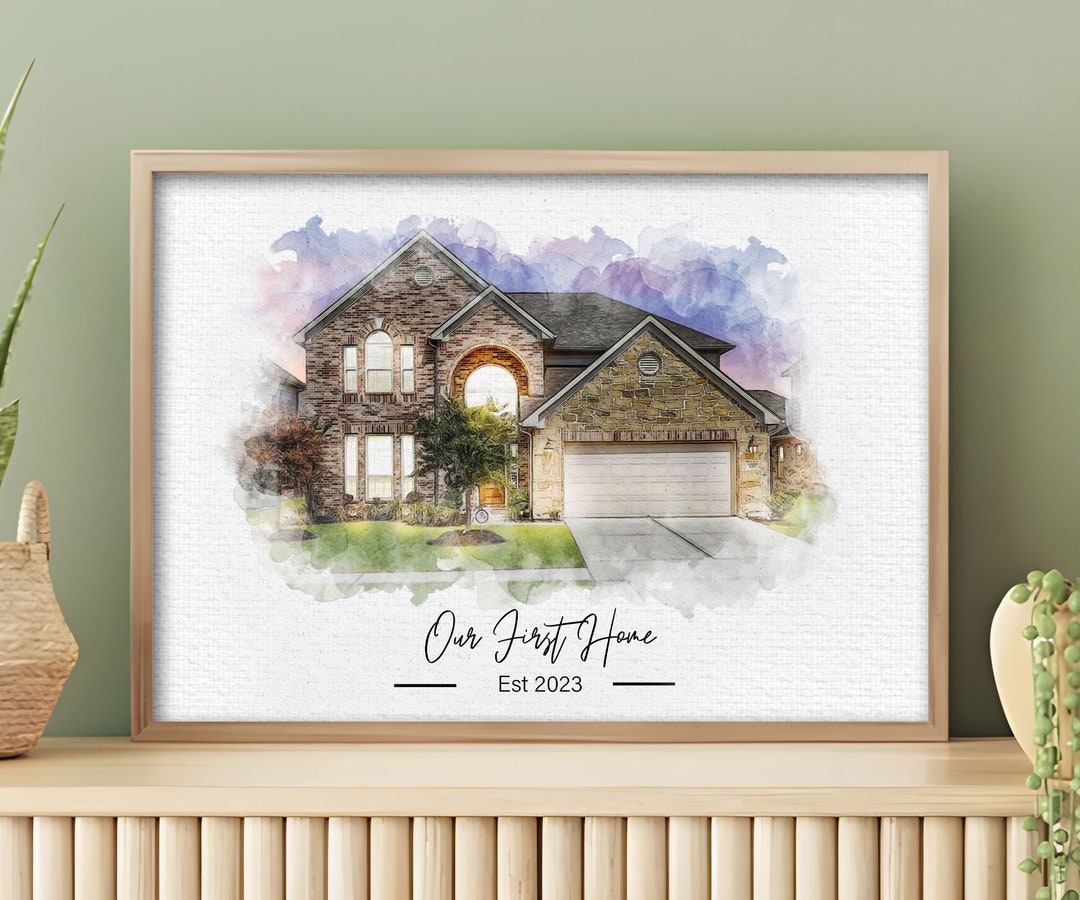 Custom House Portrait Watercolor House Painting Personalized - Etsy