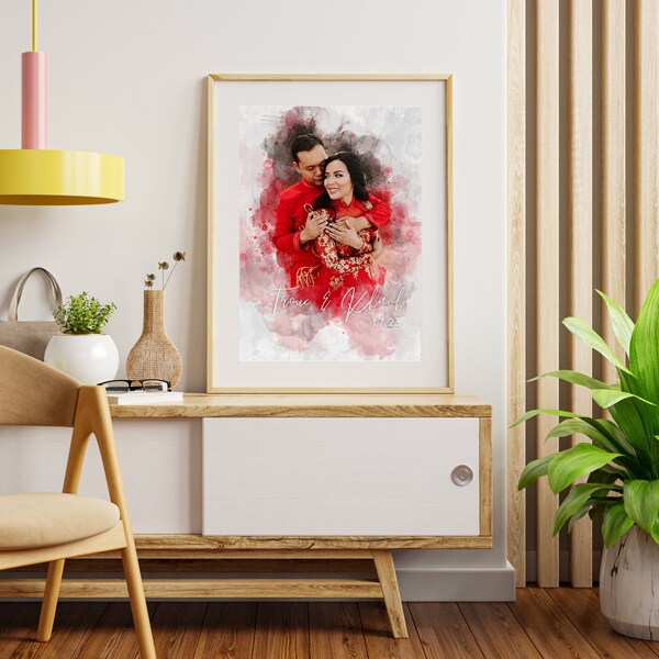 Personalized Photo Painting Perfect Wedding Gift Photo Paintings for Her and Your Special Occasions Long Distance Couples Gift