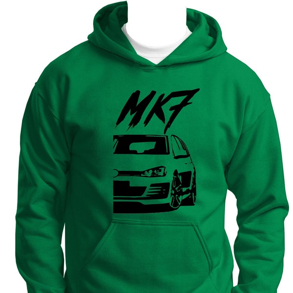 Sweat-shirt à logo imprimé DTG pour voiture MK7, amateur de voitures de sport, sweat à capuche en coton et polyester, manches longues, cadeau incroyable