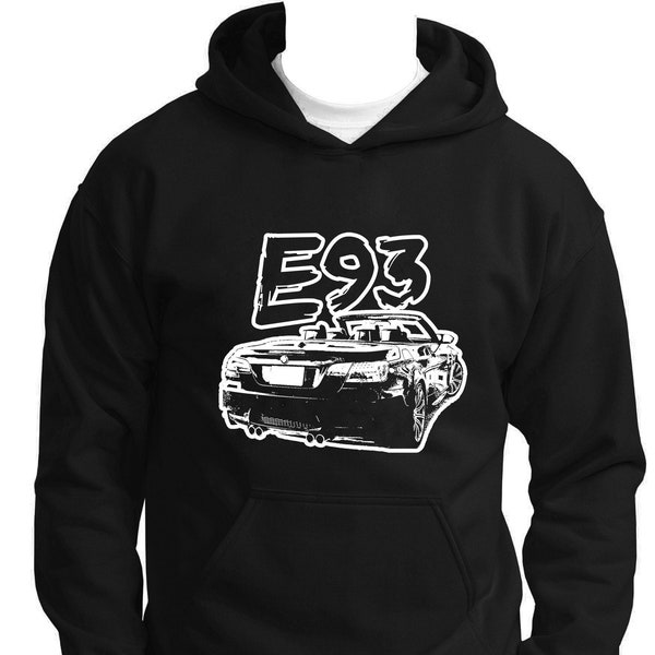 E93 3er Cabriolet Pullover Desing DTG Print Logo Sweatshirt Erwachsene Auto Liebhaber Baumwolle und Polyester Hoodie Lange Ärmel Erstaunliches Geschenk