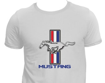 Mustang Vintage Tribar Lovers T-Shirt NEW DTG Print Logo Short Sleeve Soft Cotton Shirt Amazing Car Adults Gift