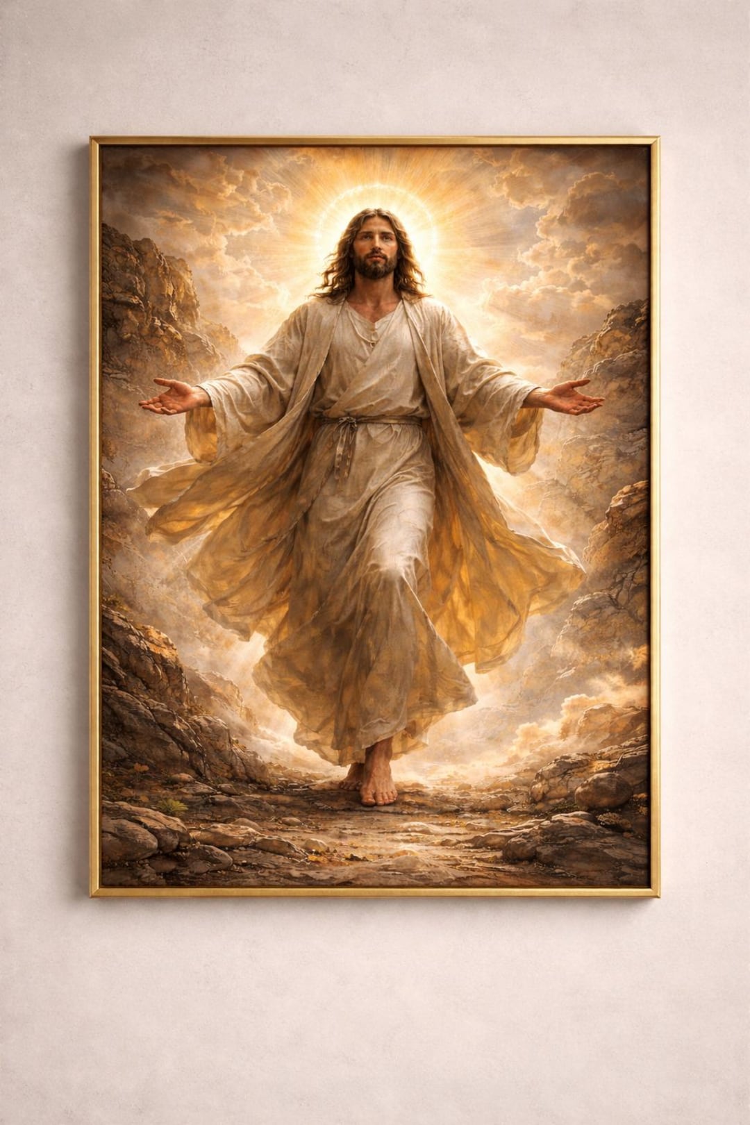 Jesus Christ Walking Light Wall Art, Christian Faith Print, Spiritual ...