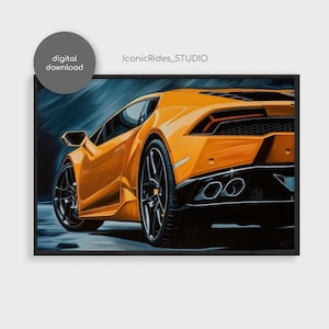 Lamborghini Huracán Painting, Luxury Supercar Wall Art, Exotic Car Print, Lamborghini artwork / Digital Download