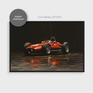 Formula 1 Ferrari 1965 Painting, F1 Timeless Poster, Ferrari Painting Print, Vintage Ferrari print, Motorsport print / Digital Download