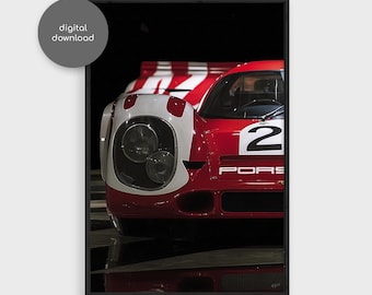 Porsche 917K Wall Art, Salzburg Le Mans 1970 Racing Poster, Classic Race Car Print, Car Enthusiast Gift, Garage Decor, Digital Download