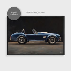 Vintage Shelby Cobra Oil Painting: Classic Car Poster (Digital Download)