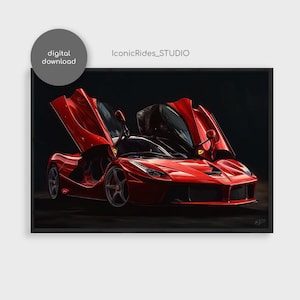 LaFerrari Supercar Painting: Automotive Art Poster (Digital Download)