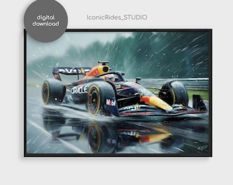 Max Verstappen Wall Art, Red Bull Racing Poster, F1 World Champion Print, Formula 1 Gift for Him, Motorsport Decor, Digital Download