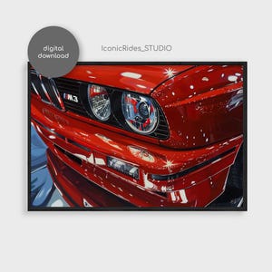 BMW M3 E30 Poster: Oil Painting Style Car Art (Digital Download)