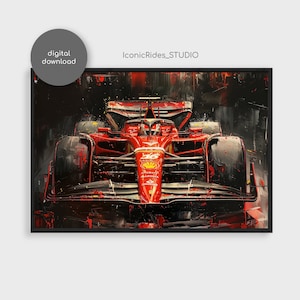 Charles Leclerc Ferrari F1 Painting: Formula 1 Wall Art (Digital Download)
