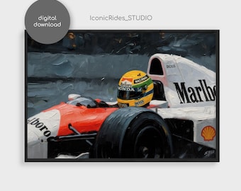 アイルトン・セナ モナコ 絵画：フォーミュラ1モータースポーツアート