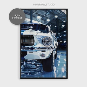 1967 Mustang Shelby GT500 Oil Painting: American Muscle Car Art (Digital Download)