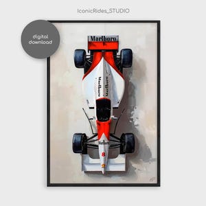 アイルトン・セナ-マクラーレン MP4/8 Formula 1 - 車のポスター