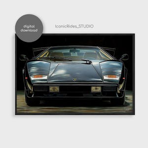 Lamborghini Countach Poster: Oil Painting Style Supercar Art (Digital Download)