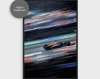 Max Verstappen Wall Art, Red Bull Racing F1 Poster, Formula 1 Print, F1 Gift for Him, Racing Fan Decor, Man Cave Art, Digital Download