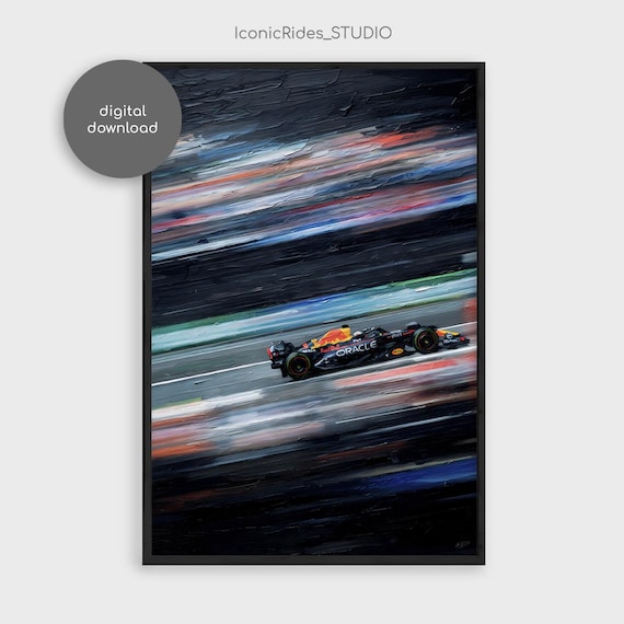 Max Verstappen Wall Art, Red Bull Racing F1 Poster, Formula 1 Print, F1 Gift for Him, Racing Fan Decor, Man Cave Art, Digital Download
