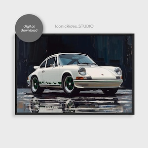 Vintage Porsche 911 RS Painting: Car Enthusiast Wall Art (Digital Download)