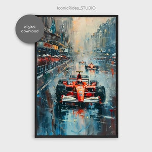 Ferrari F1 Painting, Ferrari Fan Art Print, Schumacher Poster, Formula 1 wall art, Tifosi Painting Decor, F1 Art / Digital Download