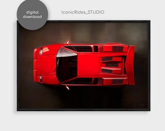 希少 ランボルギーニ ディアブロ カウンタック スーパーカー プリント