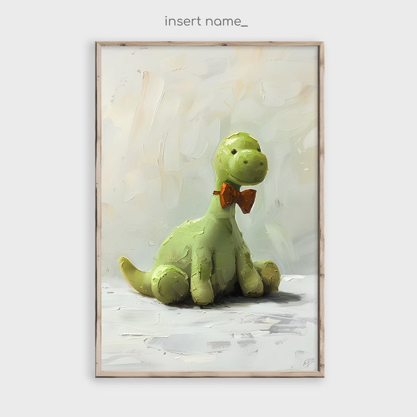 Dinosaur Painting, Nursery decor, Beautiful dino Print, Baby Wall Art / Digital Download