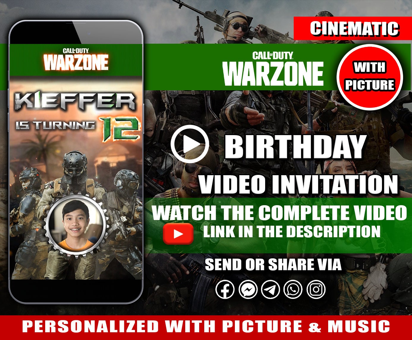 Call Of Duty Warzone Mobile Invite Customizable Template Instant