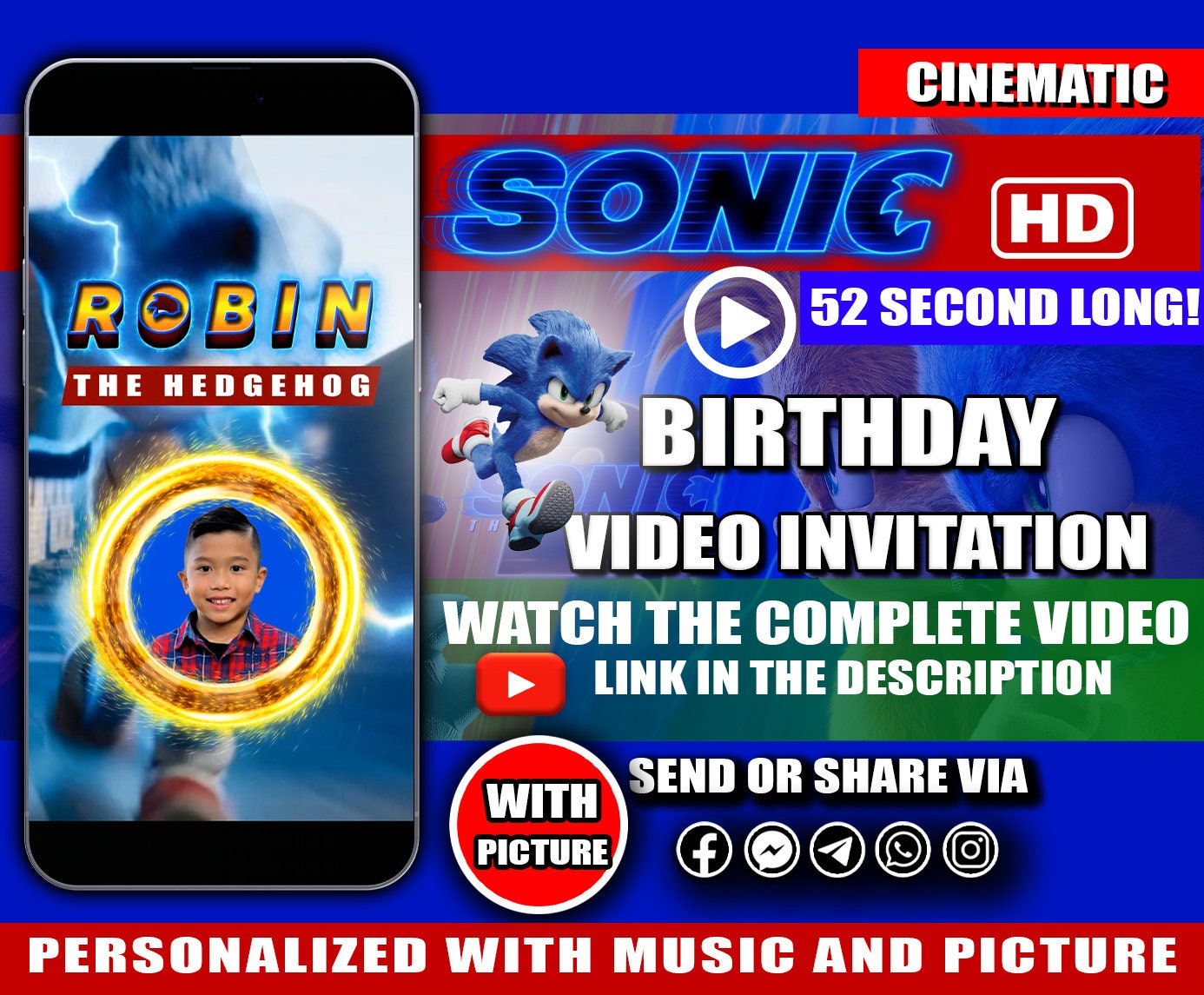 ▷ SONIC The Hedgehog animated video Invitation