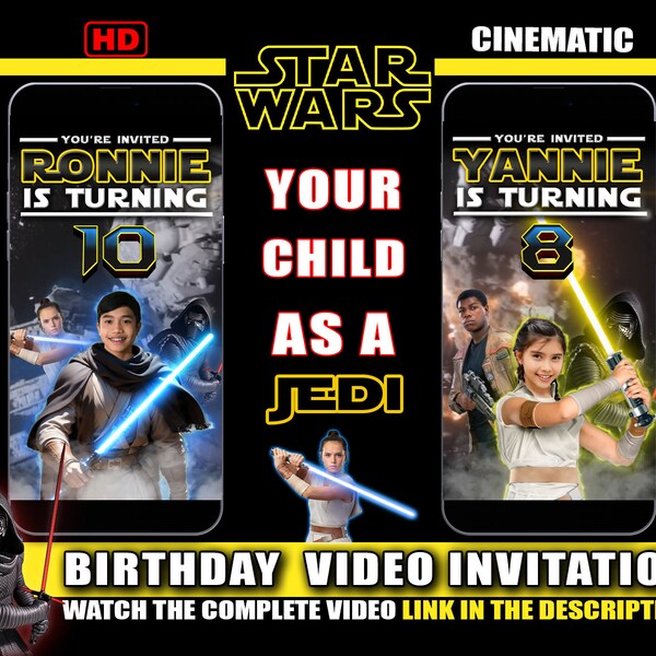 Star Wars Video Invitation, Star wars Birthday video invitation, Star Wars invitation, Star Wars animated invite, Star Wars