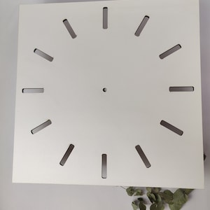 Kunstbordklok "vierkante lijn" als standaard of klok van hars, acryl, schilderbasis voor het gieten met kunsthars, muurkunst, decoratie of doe-het-zelf
