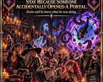 Lustige Halloween-Partykarte, Portal Fantasy, LGBTQ+-Geschenk (Digitaler Download)