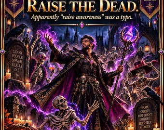 Lustige Nekromanten-Halloweenkarte, Fantasy-Fantasy-Karte „Sei schwul und erwecke die Toten“ (digitaler Download), LGBTQ-Halloweengeschenk, Geek-Karte, druckbare PDF-Datei
