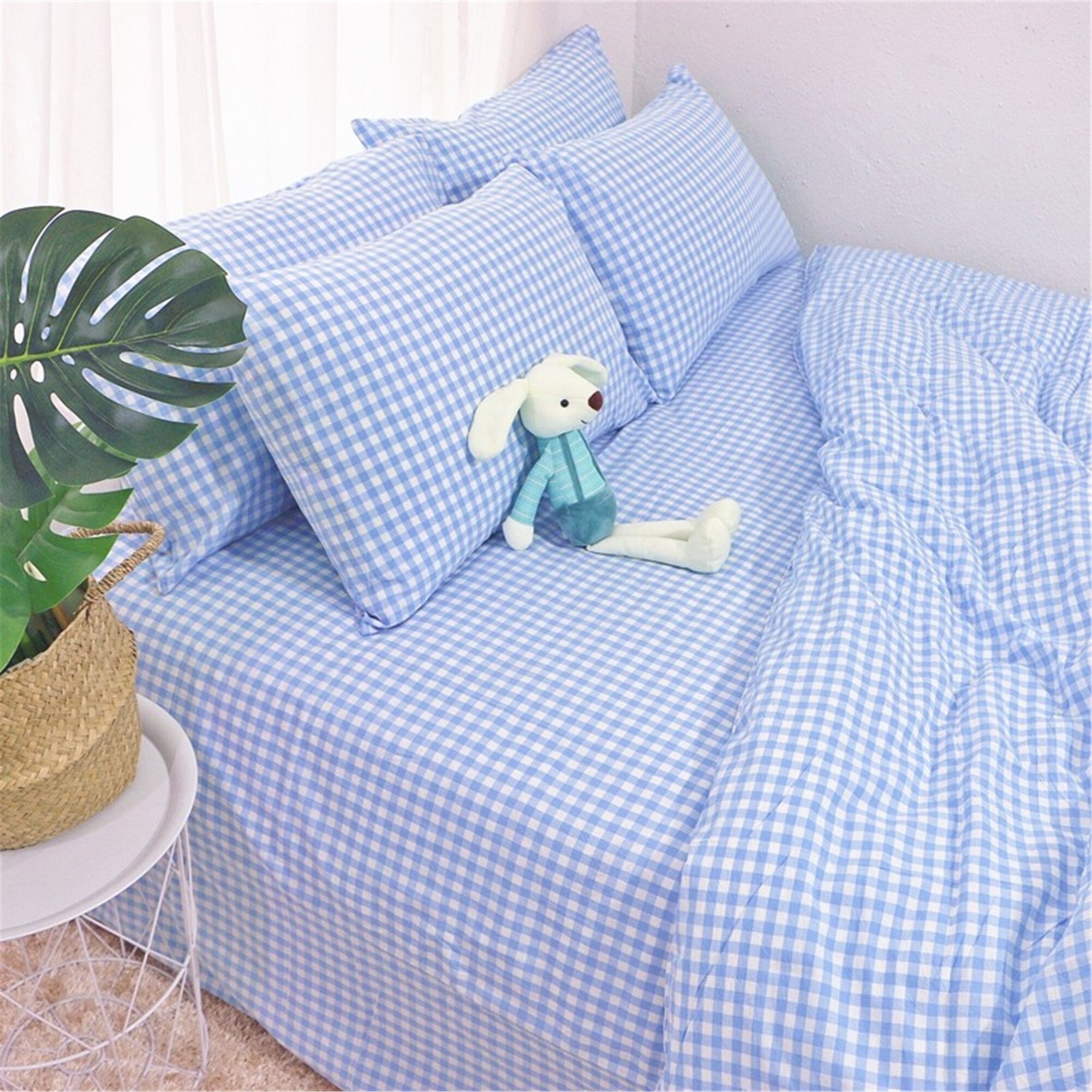 Bright Yellow Gingham Duvet Cover Set Cotton Duvet Cover With Etsy