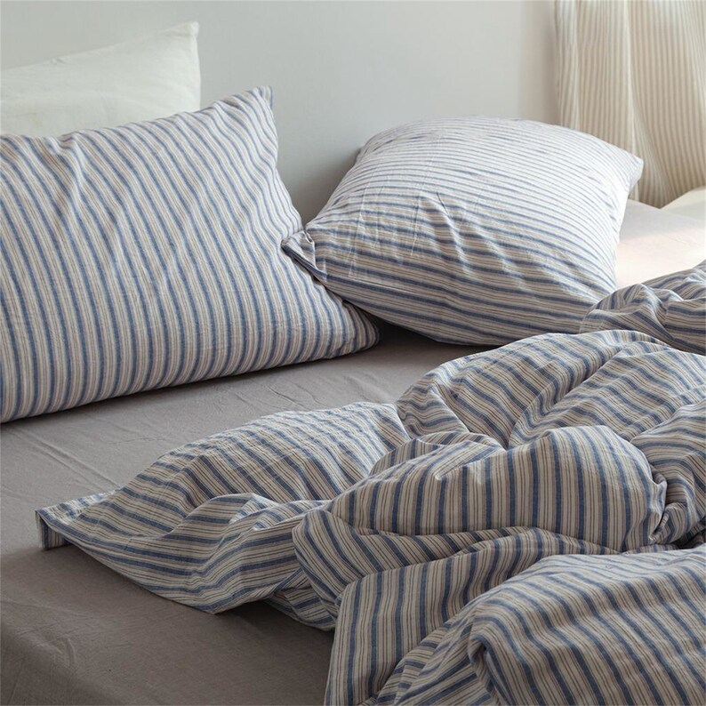Blue Striped Duvet Cover Set,100 Cotton Ins Pop Duvet Cover Twin Xl