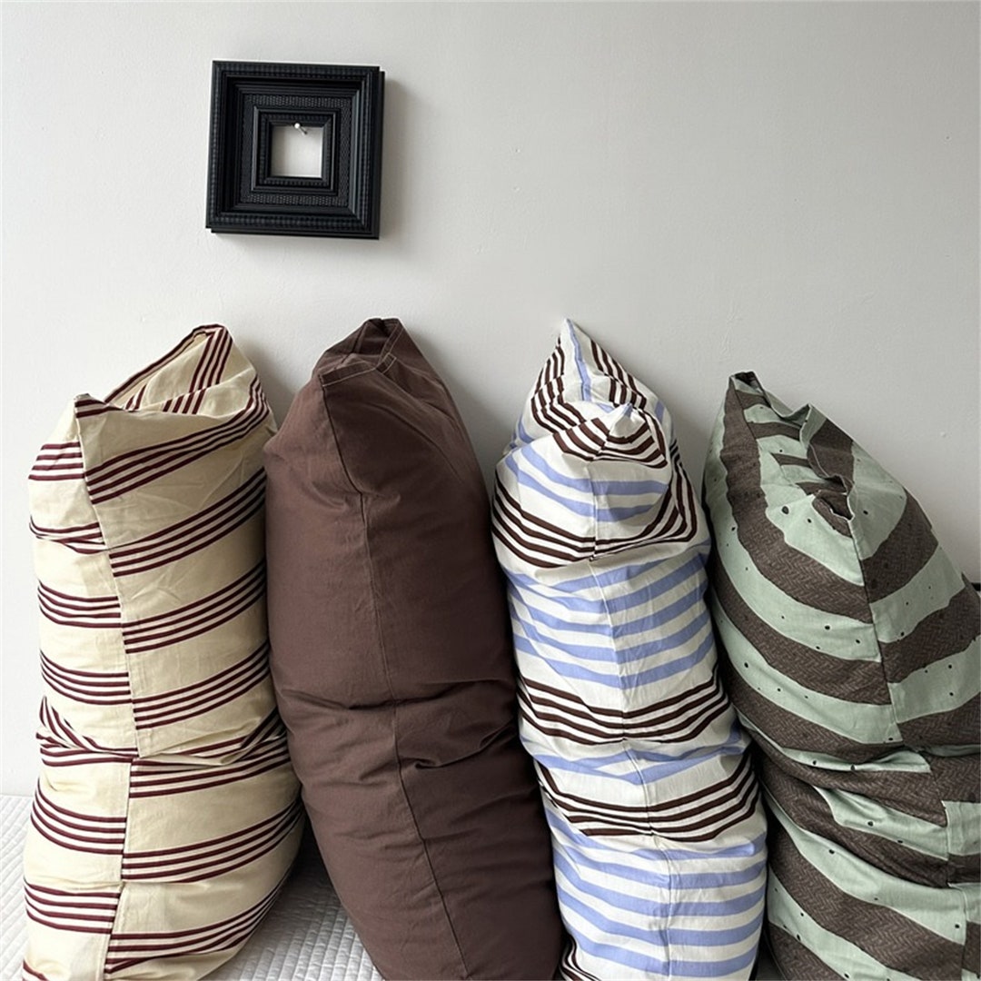 Vintage Striped Pillowcases, Maillard Coffee Pillow Shams, Combination