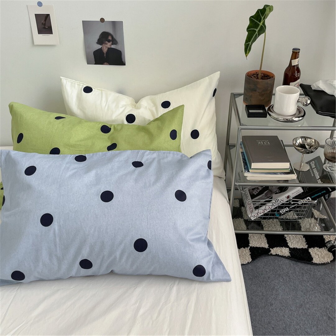 Polka Dot Pillowcases Green Pillow Shams Cotton Pillowcases Etsy