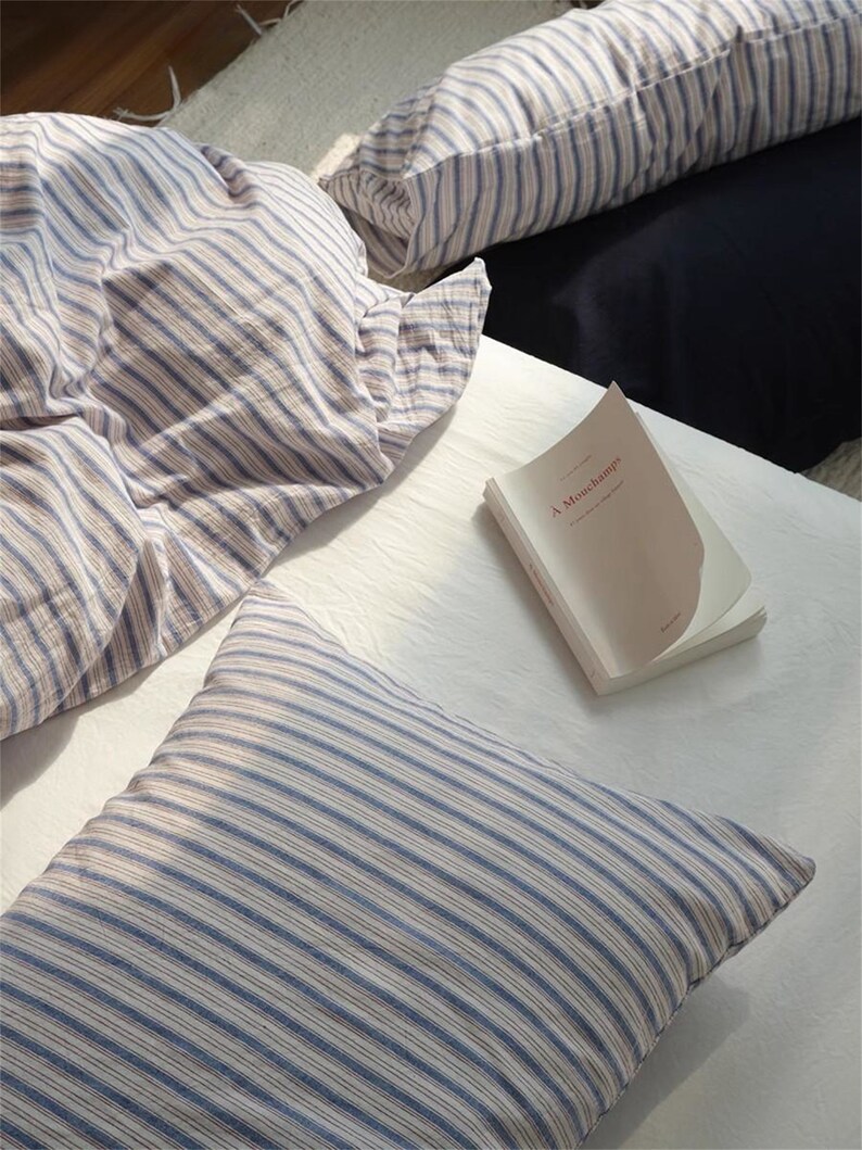 Blue Striped Duvet Cover Set,100 Cotton Ins Pop Duvet Cover Twin Xl