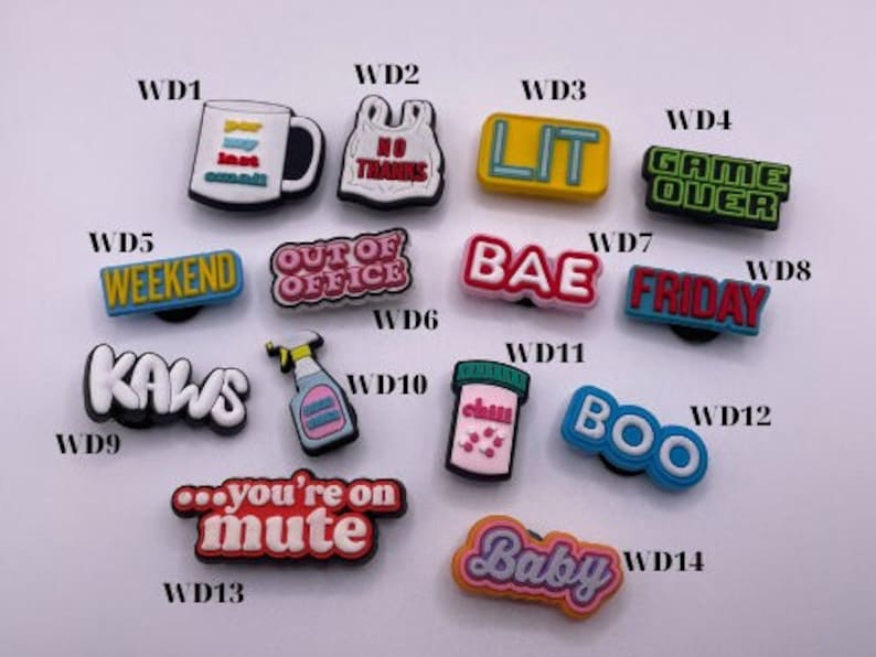 Words Croc Charms Shoe Charms Accessories Lit Croc Pins Kids Croc