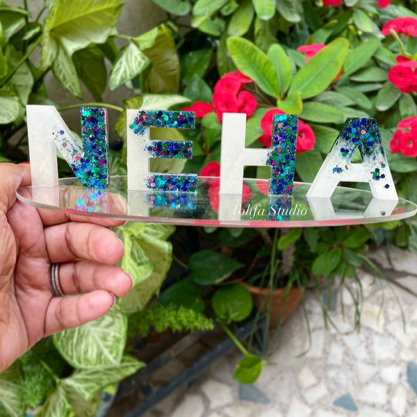 Resin Name Stand for Desk Etsy