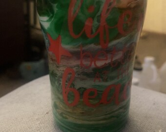 Das Leben ist besser am Strand 20 Unzen Kurve Becher