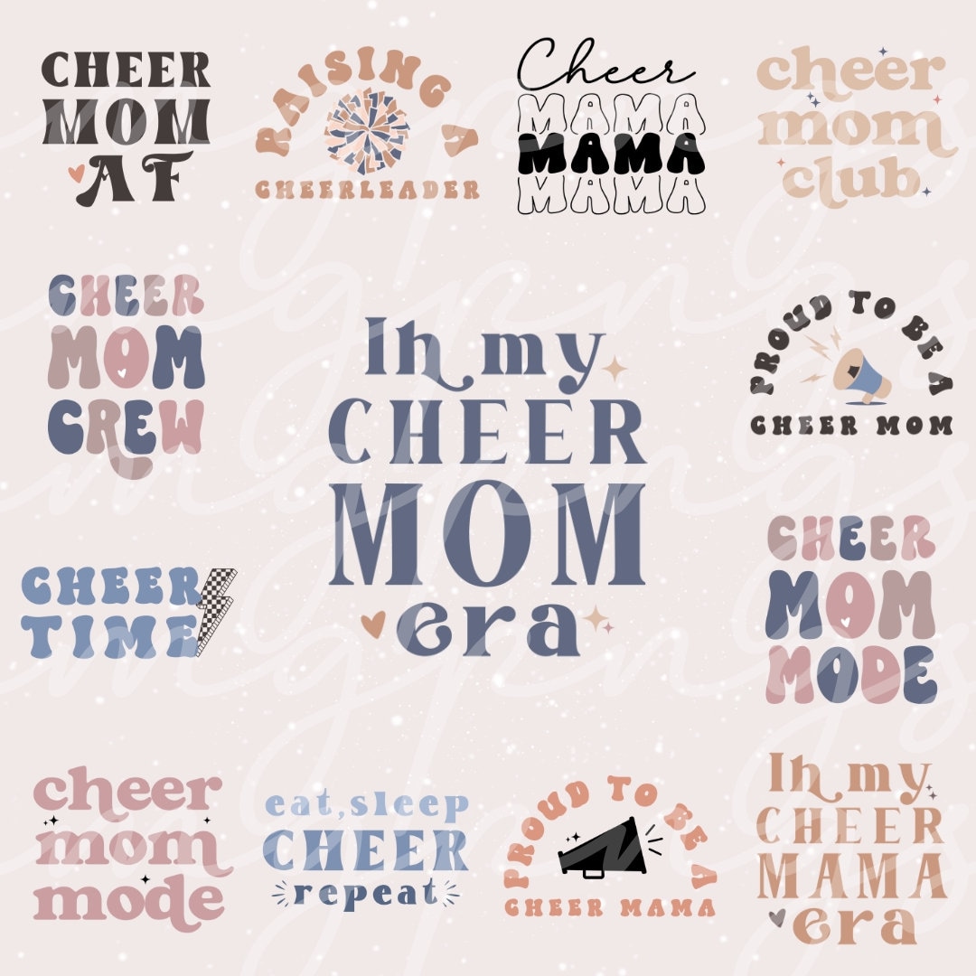 Cheer Mom Svg Bundle, Cheer Mom Era Png, Retro Cheer Png, Cheer Svg for ...