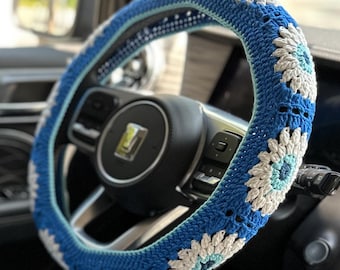 Boze oog stuurhoes, gehaakte hoes veiligheidsgordel, gehaakte stuurhoes, auto-accessoires dames, gehaakte auto-accessoires