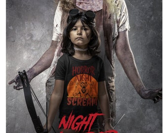 Kids' "Horror Night Scream" Vintage Halloween T-shirt