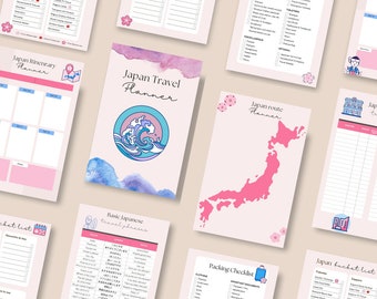 Japan Travel Planner - Printable PDF to guide your trip to Tokyo, Kyoto, Osaka and all of Japan - With common travel phrases - Dutch version