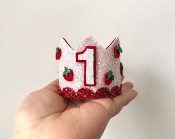 Berry 1st Birthday Crown, Strawberry Party Decor