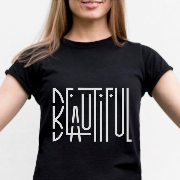 Beautiful Logo, Beautiful Love T-shirt, Beautiful Modern Font, Instant Download