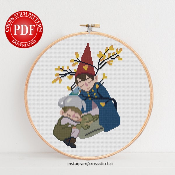 Over The Garden Wall Brothers Cross stitch patern, Digital download, Printable cross stitch pattern