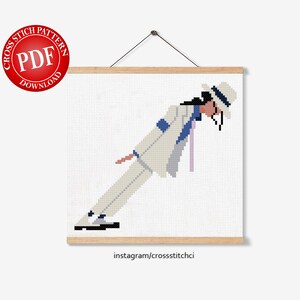 Michael Jackson Cross Stitch Pattern, Digital Print, Instant Download ...