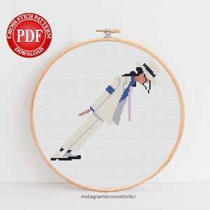 Michael Jackson cross stitch pattern, Digital print, Instant download